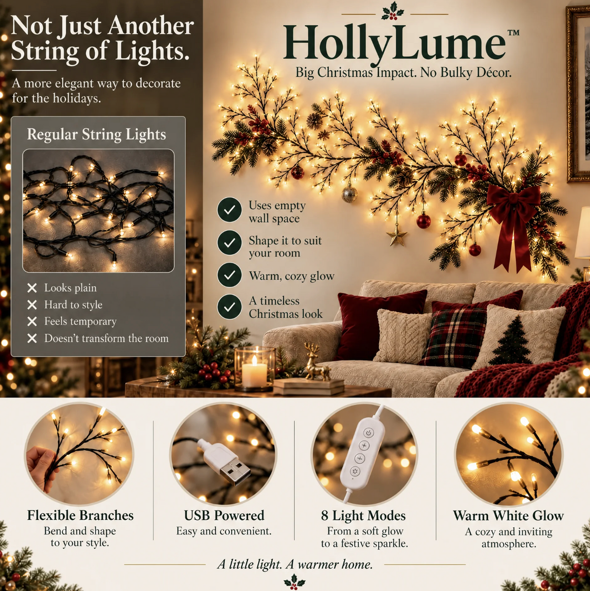 HollyLume™ Illuminated Branch